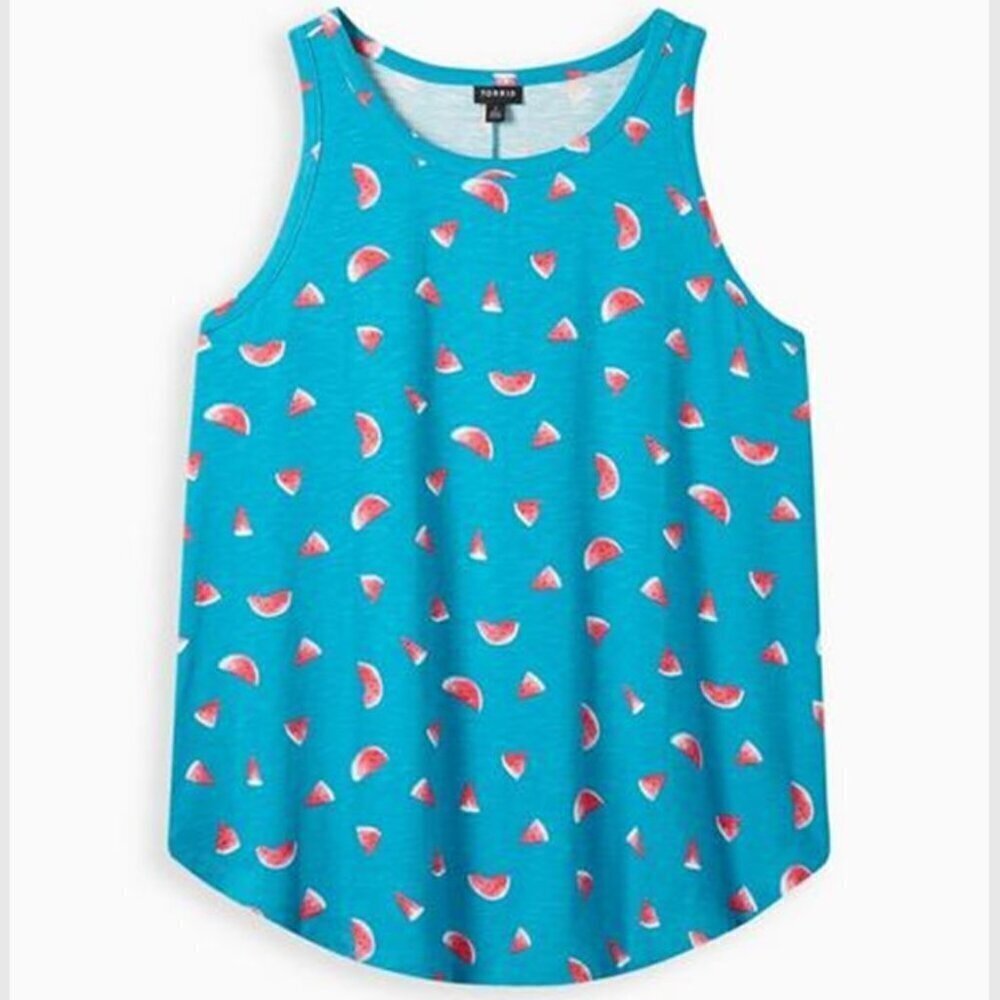 Torrid - Classic Fit Tank - Super Soft Watermelon Blue